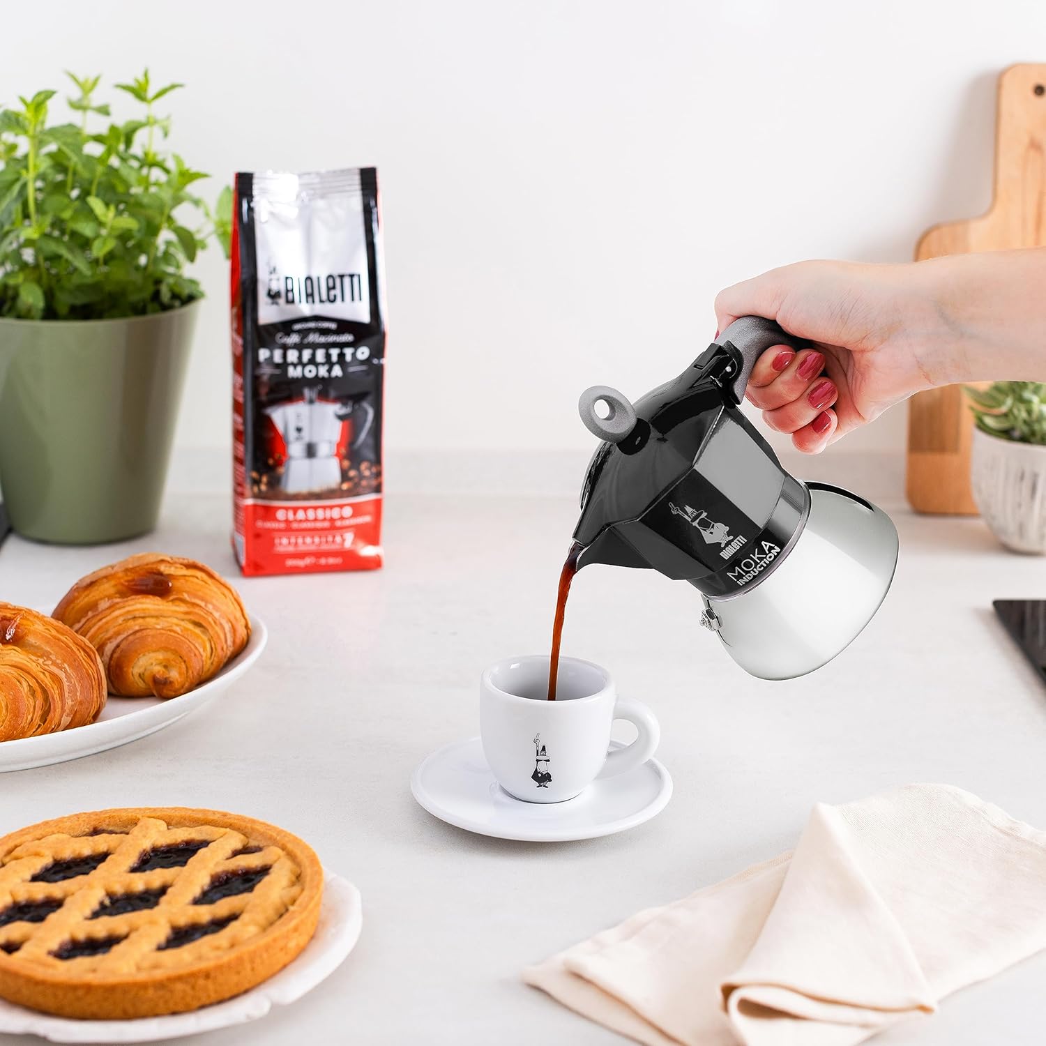 Bialetti - Moka Induction, Moka-Kanne, Geeignet für Alle Herdarten