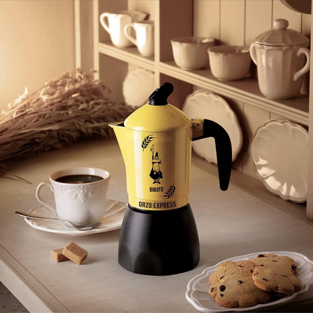 Bialetti Moka Orzo Express Caffettiera con Orziera, Alluminio